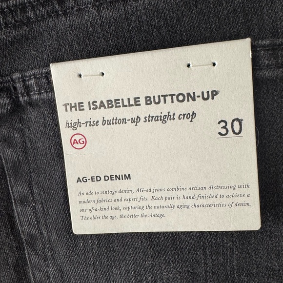 Ag Adriano Goldschmied NWT | The Isabelle Button-up High Rise Straight | 30 - Picture 4 of 7